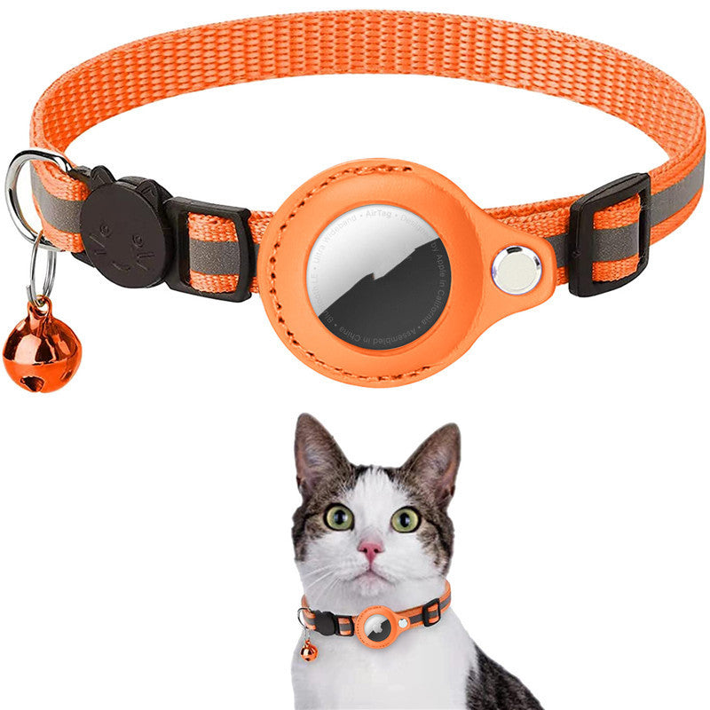 Reflective Nylon Pet Collar with Waterproof Tracking Device Holder