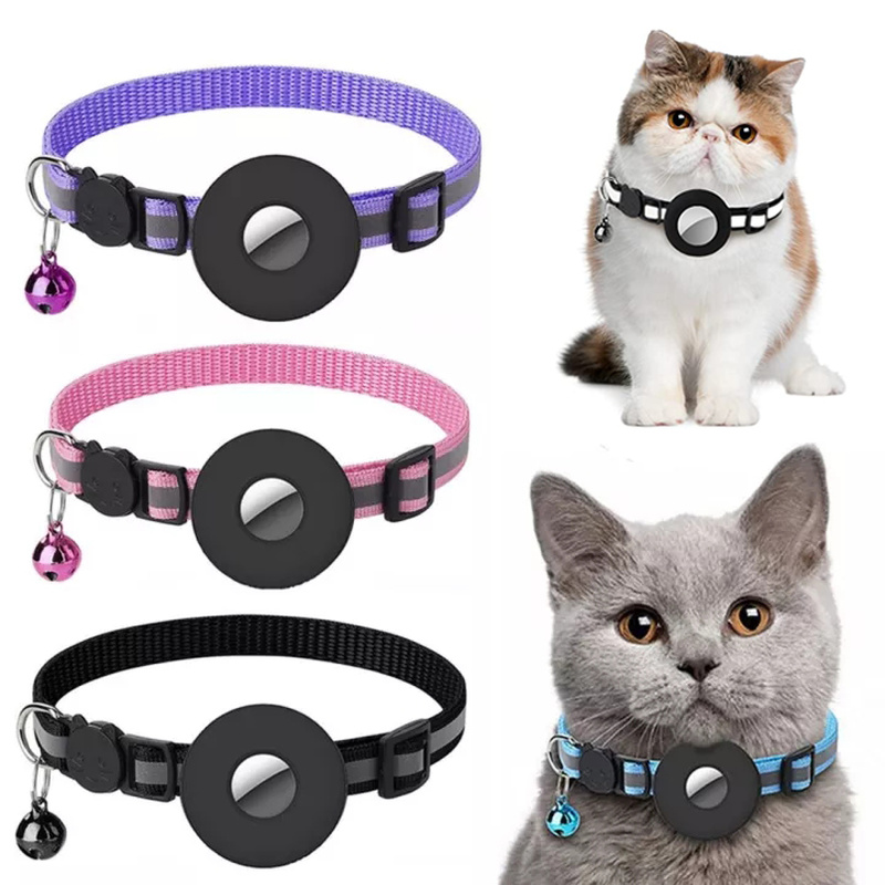 Reflective Nylon Pet Collar with Waterproof Tracking Device Holder